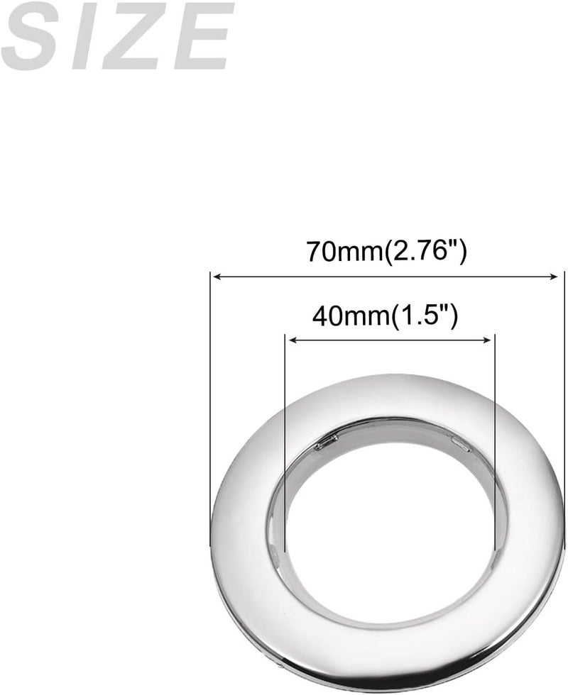 METALLIXITY Curtain Grommets, (1.5 Inch) 6Pcs, Plastic Drapery Roman Ring - for Household Window Door Rods, Silver Tone - Image 2